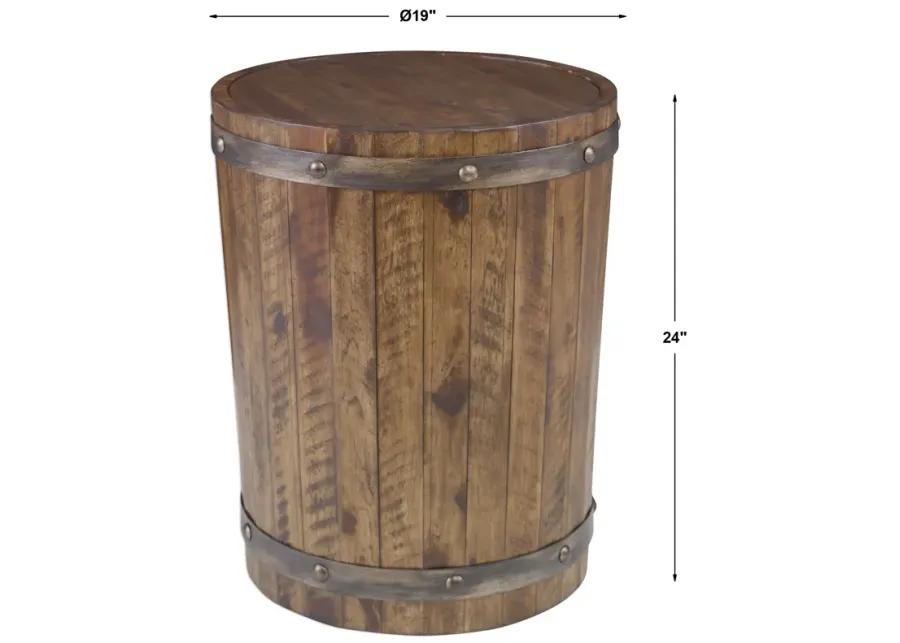 Ceylon Wine Barrel Side Table