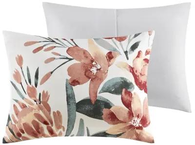 Dahlia 3 Piece Floral Cotton Duvet Cover Set