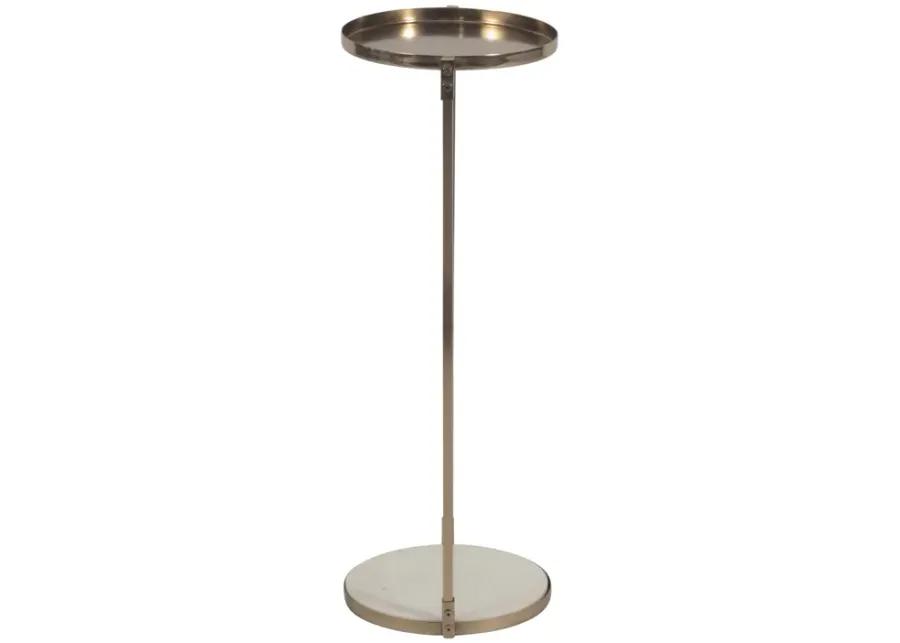 Metal, 22" Side Table Marble Bottom, Gold Kd