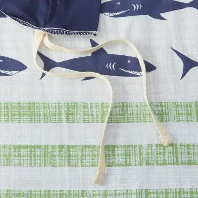 Urban Habitat Kids Finn Green / Navy Shark Cotton Duvet Cover Set