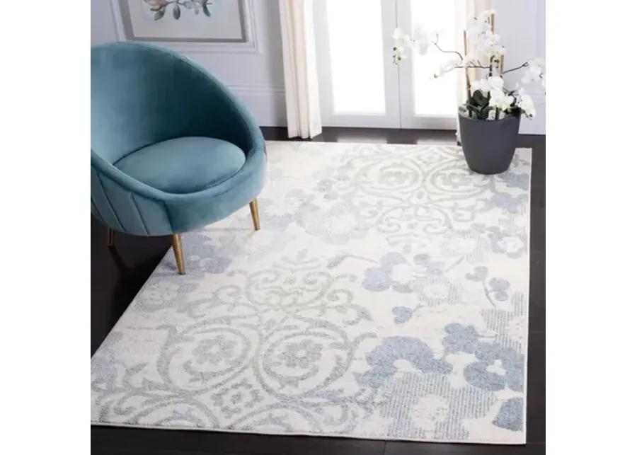 Adirondack Contemporary Ivory / Blue 9' X 12' Powerloomed Rug