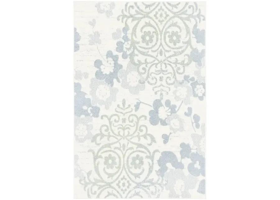 Adirondack Contemporary Ivory / Blue 9' X 12' Powerloomed Rug