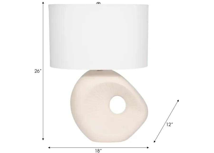 26" Ceramic Table Lamp With Shade, Beige