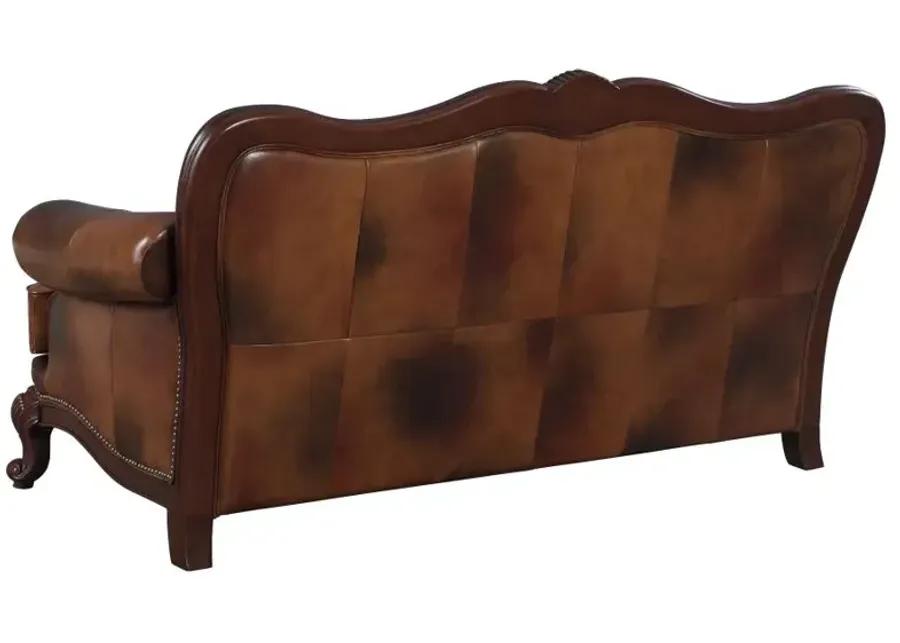 Victoria Upholstered Tufted Living Room Set Brown