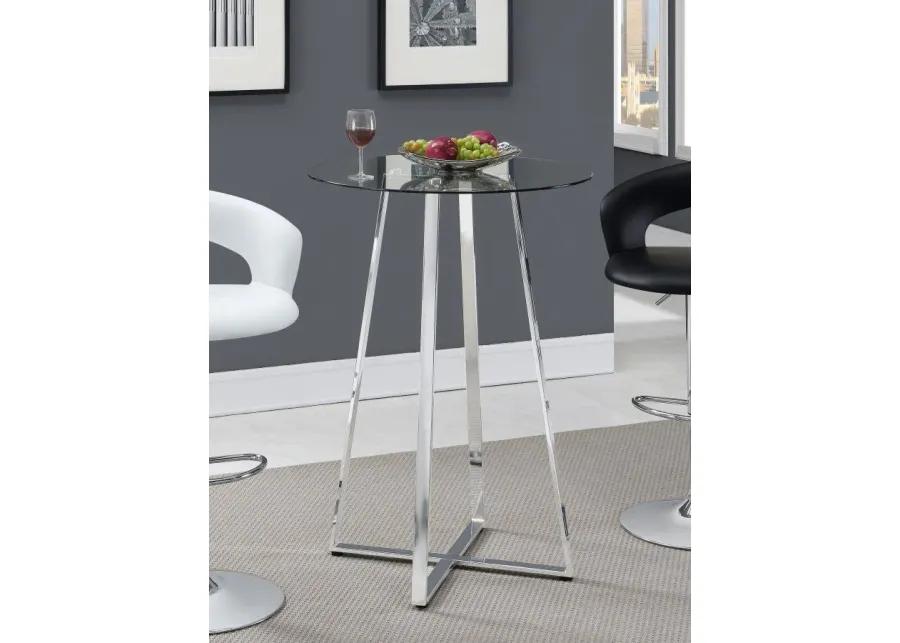 Zanella Glass Top Bar Table Chrome