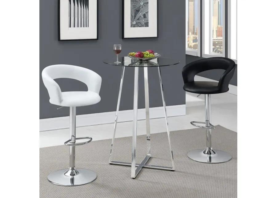 Zanella Glass Top Bar Table Chrome