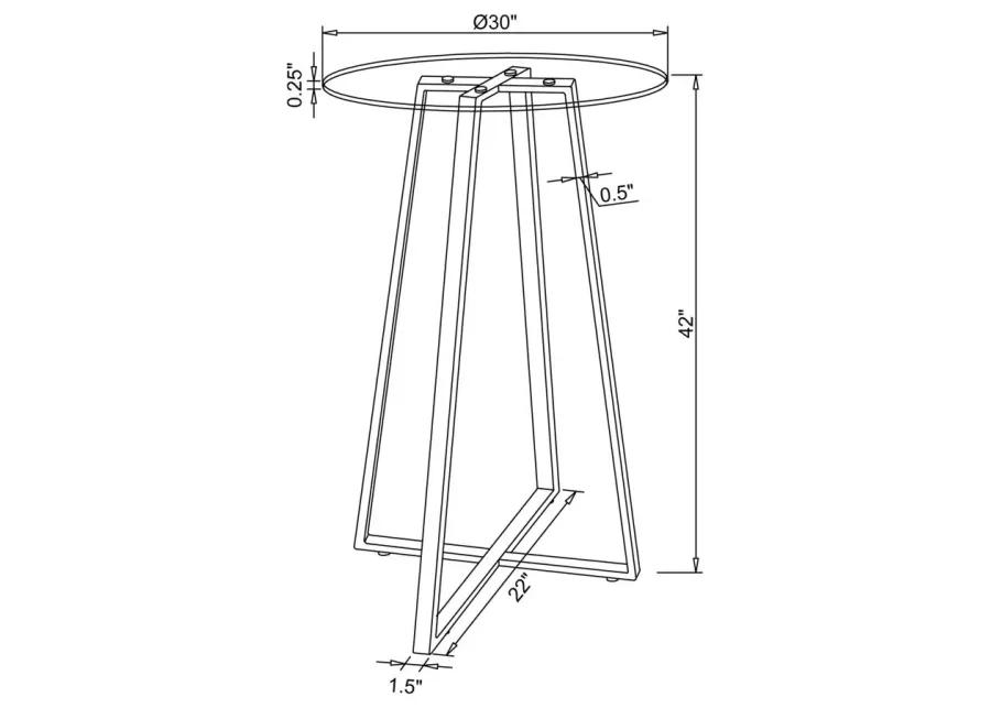 Zanella Glass Top Bar Table Chrome