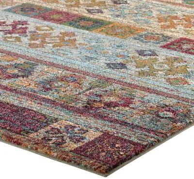 Tribute Nala Distressed Vintage Floral Lattice 5x8 Area Rug