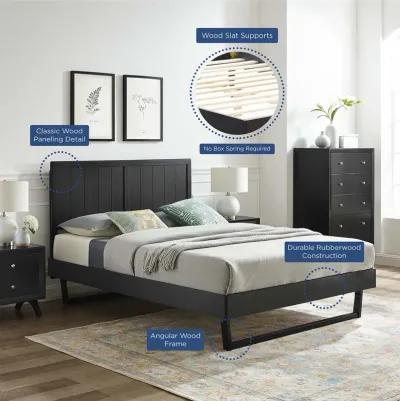 Alana Twin Wood Platform Bed With Angular Frame