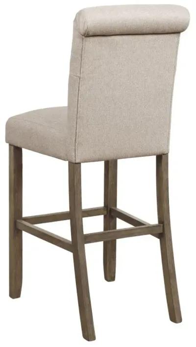 Balboa Tufted Back Bar Stools Beige and Rustic Brown (Set of 2)