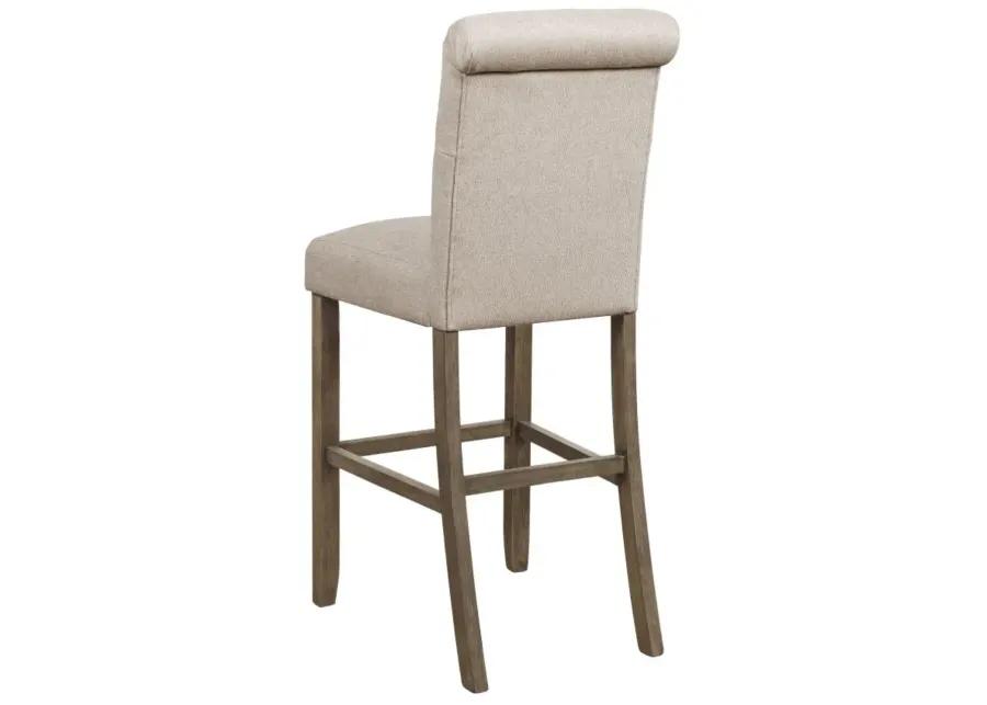 Balboa Tufted Back Bar Stools Beige and Rustic Brown (Set of 2)