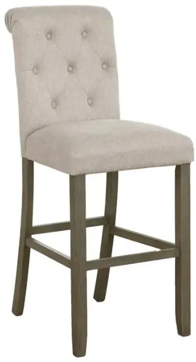 Balboa Tufted Back Bar Stools Beige and Rustic Brown (Set of 2)