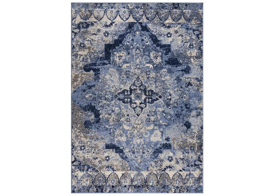 Marquise Blue  Polypropylene  8'0"x9'6" Rectangle Rug