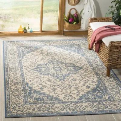 LINDEN 137 Collection LND137N-5 Cream / Blue 5'-3" X 7'-6"