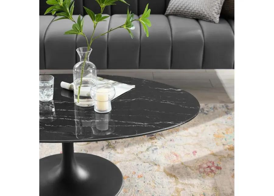 Lippa 48" Oval Artificial Marble Coffee Table