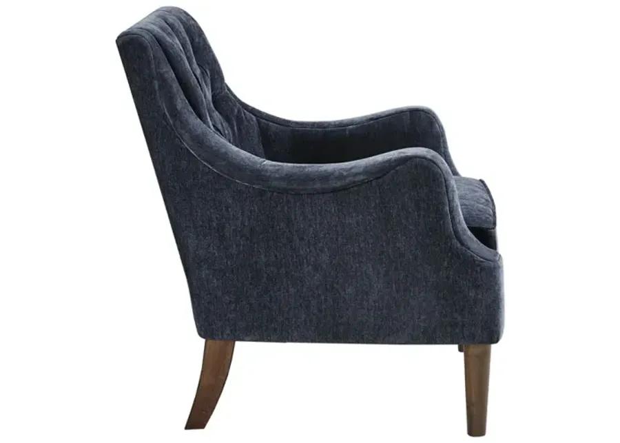 Madison Park Qwen Navy Button Tufted Accent Chair