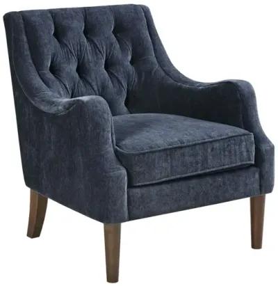 Madison Park Qwen Navy Button Tufted Accent Chair