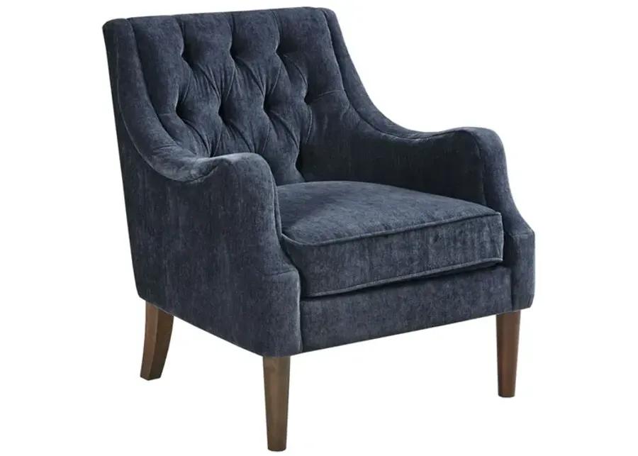 Madison Park Qwen Navy Button Tufted Accent Chair