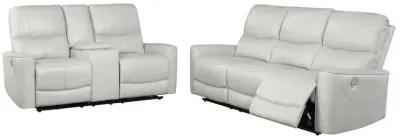 Greenfield 2-piece Upholstered Power Reclining Sofa Set Ivory