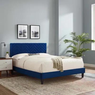 Leah Chevron Tufted Performance Velvet Queen Platform Bed