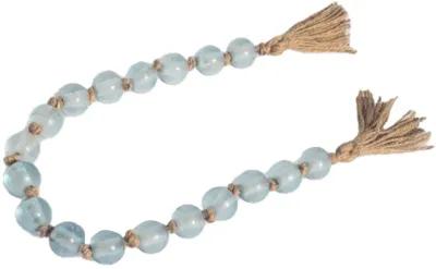 Glass, 24"l Beaded Garland W/ Tassel, Blue