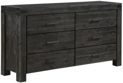 Meadow Six Drawer Solid Wood Dresser in Graphite (2024)