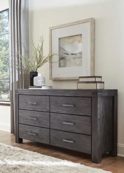 Meadow Six Drawer Solid Wood Dresser in Graphite (2024)