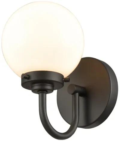 Fairbanks 8.5'' High 1-Light Sconce - Matte Black with Opal