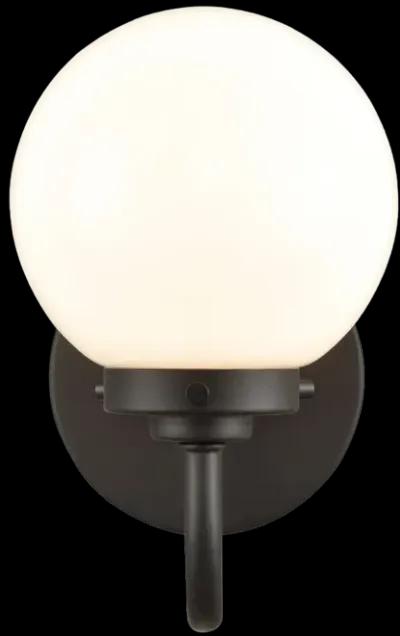 Fairbanks 8.5'' High 1-Light Sconce - Matte Black with Opal