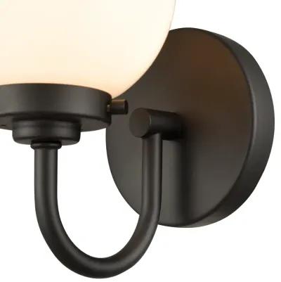 Fairbanks 8.5'' High 1-Light Sconce - Matte Black with Opal