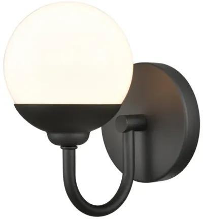 Fairbanks 8.5'' High 1-Light Sconce - Matte Black with Opal