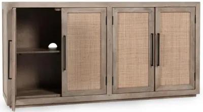 Jensen Mango Wood 4Dr Cabinet Taupe