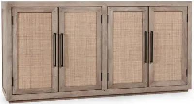 Jensen Mango Wood 4Dr Cabinet Taupe