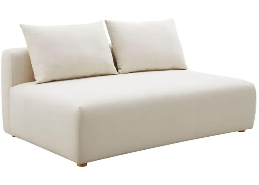 Hangover Cream Linen Modular Loveseat