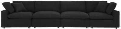 Commix Down Filled Overstuffed Boucle Fabric 4-Seater Sofa