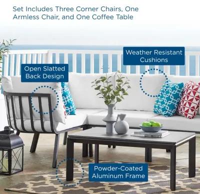 Riverside 5 Piece Outdoor Patio Aluminum Set