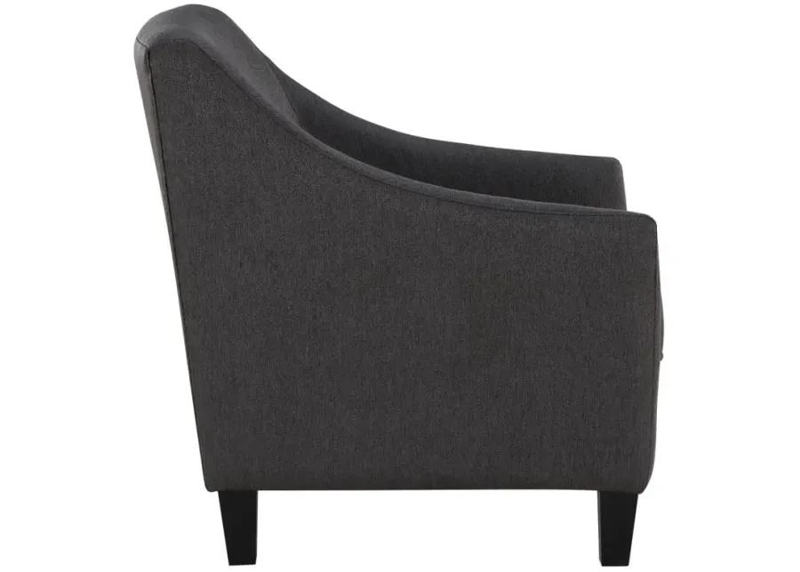 Liam Upholstered Sloped Arm Accent Club Chair Black