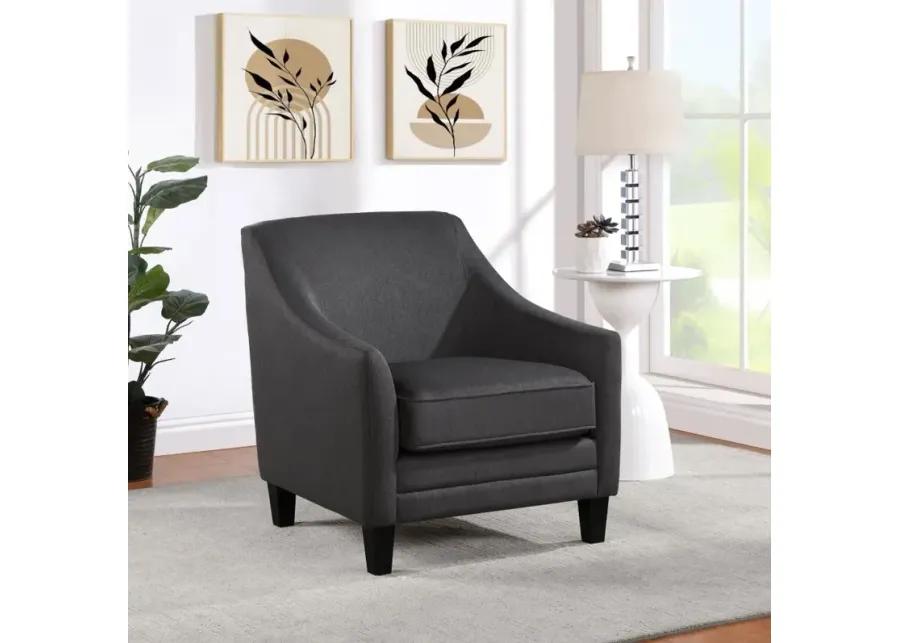 Liam Upholstered Sloped Arm Accent Club Chair Black