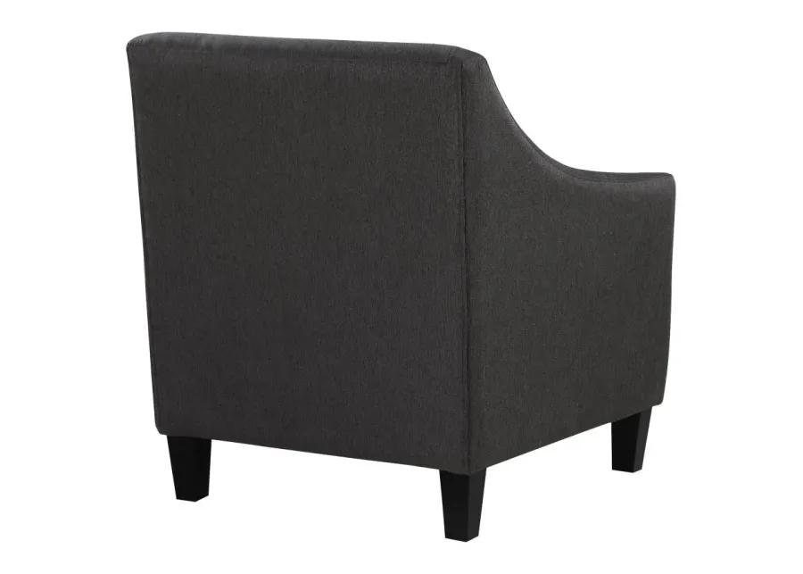 Liam Upholstered Sloped Arm Accent Club Chair Black