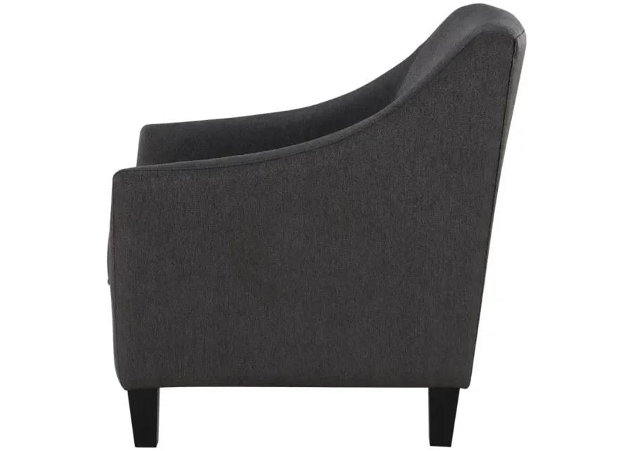 Liam Upholstered Sloped Arm Accent Club Chair Black