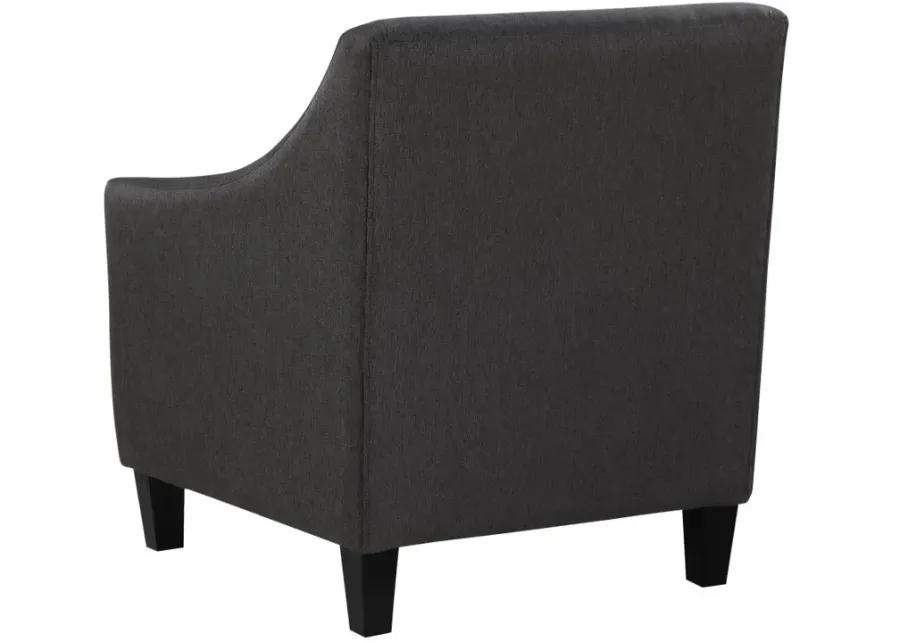 Liam Upholstered Sloped Arm Accent Club Chair Black