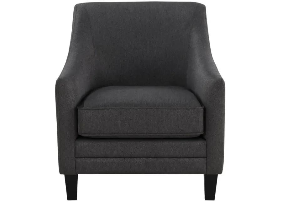 Liam Upholstered Sloped Arm Accent Club Chair Black