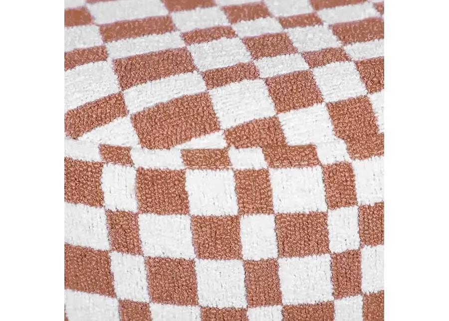 Claire Brown Checkered Boucle Stool