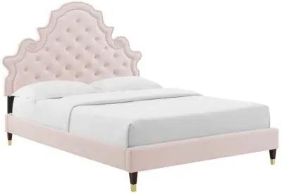 Gwyneth Tufted Performance Velvet King Platform Bed