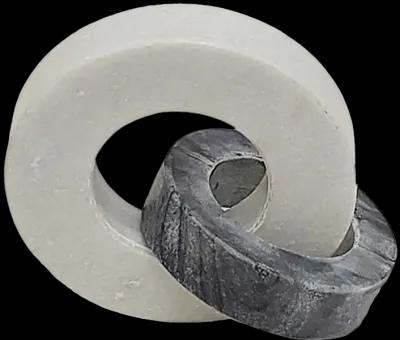 Marble, 8" Double Ring, White/black