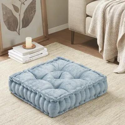 Intelligent Design Azza Aqua Poly Chenille Square Floor Pillow Cushion