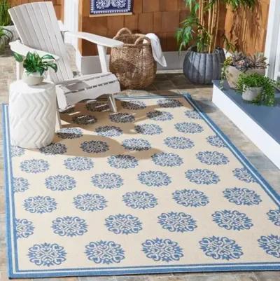 LINDEN 181 Collection LND181N-8 Cream / Blue 8' X 10'