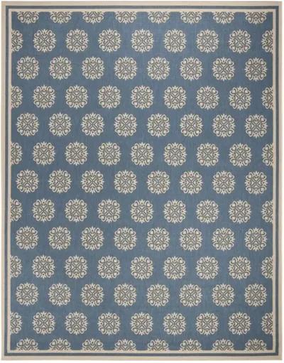 LINDEN 181 Collection LND181N-8 Cream / Blue 8' X 10'