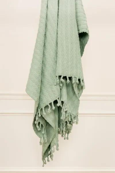 Cable Knit Aqua Throw