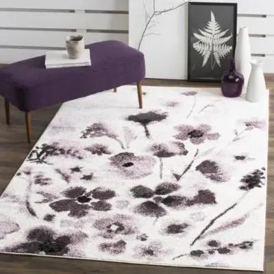 Adirondack Contemporary Ivory / Purple 2'-6" X 4' Powerloomed Rug